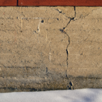 Damage to a wall in the winter months. Giant crack